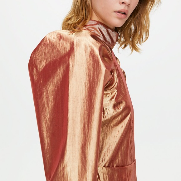 ARITZIA LITTLE MOON SANGRIA DRESS Copper Metallic - Picture 3 of 8